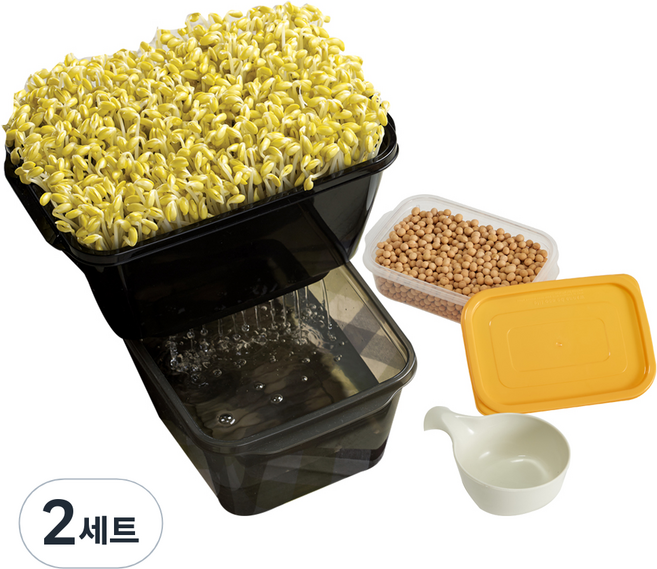 이지앤프리 콩 보관 시루컵 콩나물 재배 세트, 2세트, 재배도구 5p