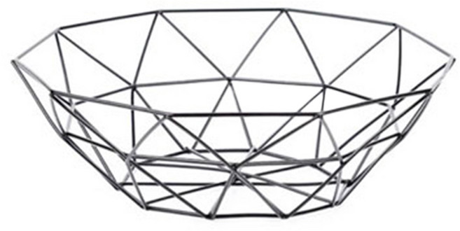 natureahn 斜紋鐵製水果零食籃 黑色, 1個