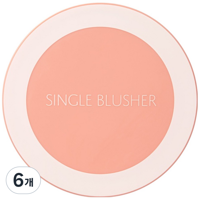 더샘 샘물 싱글 블러셔 5g, CR07 망고 피치, 6개