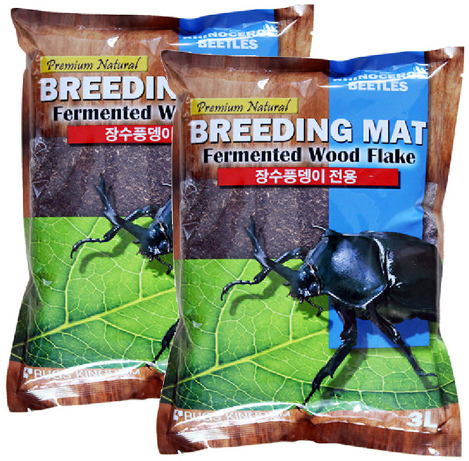 벅스킹덤 장수풍뎅 브리딩매트 3L, 혼합 색상, 2개