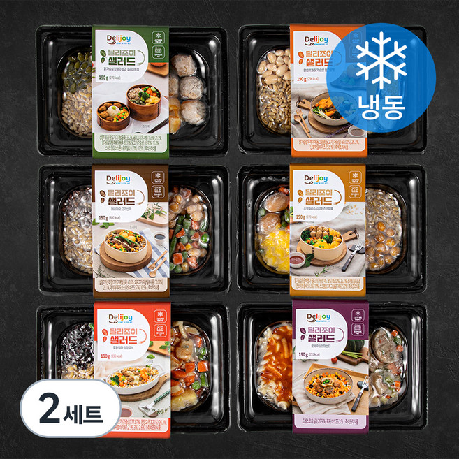 딜리조이 샐러드 도시락 6종 세트 (냉동), 1.14kg, 2세트