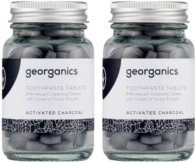 georganics 礦物牙膏錠 活性碳 120顆, 137g, 2罐