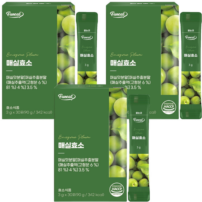 Funeat 青梅酵素 30條入, 90g, 3盒
