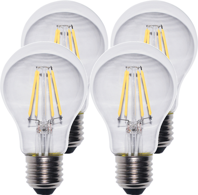 TCP 強凌 LED Filament 復刻版鎢絲燈泡 A60 6W 4件組, 黃色的, 1組