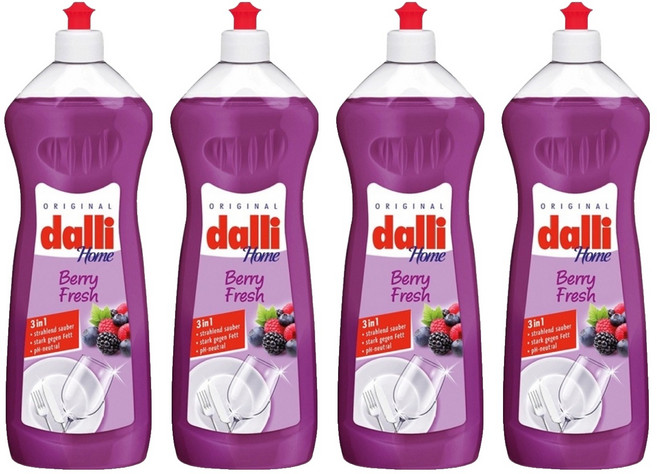 dalli 達麗 全效能3合1洗碗精 莓果花香, 1L, 4瓶
