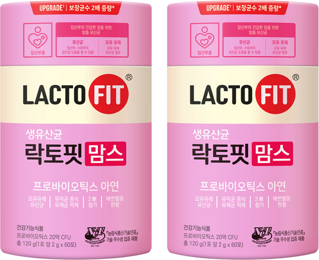 Chong Kun Dang 鍾根堂 LACTO-FIT 孕婦益生菌粉隨身包 60條入, 120g, 2罐