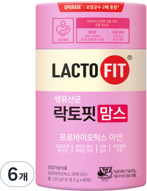 락토핏 맘스 생유산균, 120g, 6개