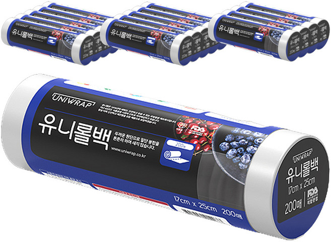 유니랩 유니롤백 소 17cm x 25cm, 소(S), 200개입, 15개