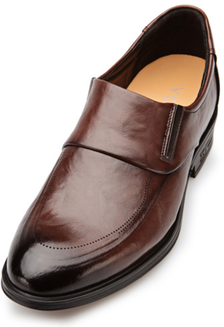 VONIN 남성용 소가죽 링클레더 유팁 메탈 클립 밴딩 로퍼구두 TS195DBR