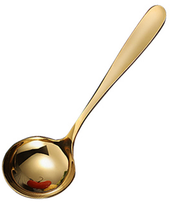 邸家本舖 歐風餐具 不鏽鋼湯勺, 土豪金, 1支