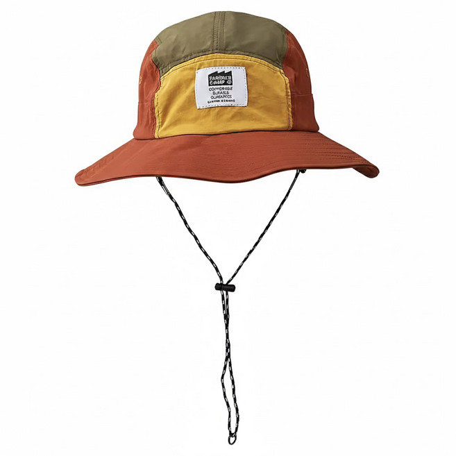 FarmerCamp 漁夫帽 防潑水 重80g, 黄色 + 紅色