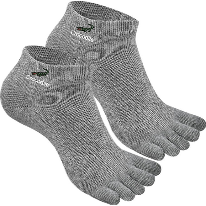크로커다일 남성용 자수 토슈 발가락 스니커즈 양말 2족 세트 CD240
