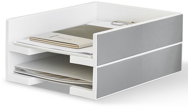 프랑코홈 A4 서류 받침대 2p, 그레이, 1단