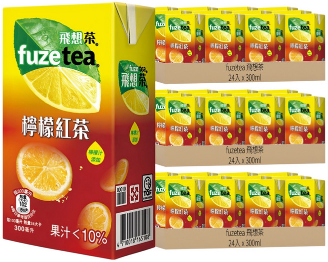 fuzetea 飛想茶 檸檬紅茶, 300ml, 72入