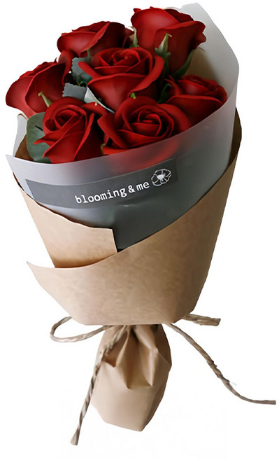 BLOOMING&ME 香皂玫瑰花束 Set 7入, 紅色, 1件