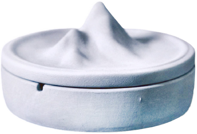 空氣選物 冰山水泥煙灰缸 12.5 x 12.5 x 10cm, 白色, 1個