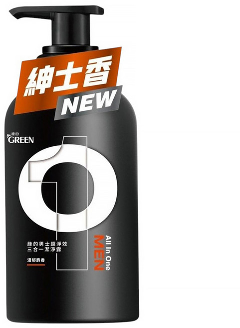 GREEN 綠的 男士超淨效三合一潔淨露 紳士香, 500ml, 1瓶