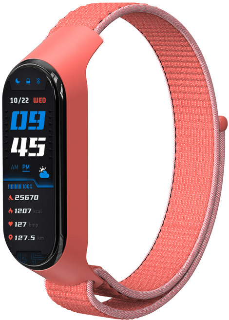 누아트 샤오미 미밴드 5/6/7 스포츠루프 밴드 스트랩, 하이브리드핑크