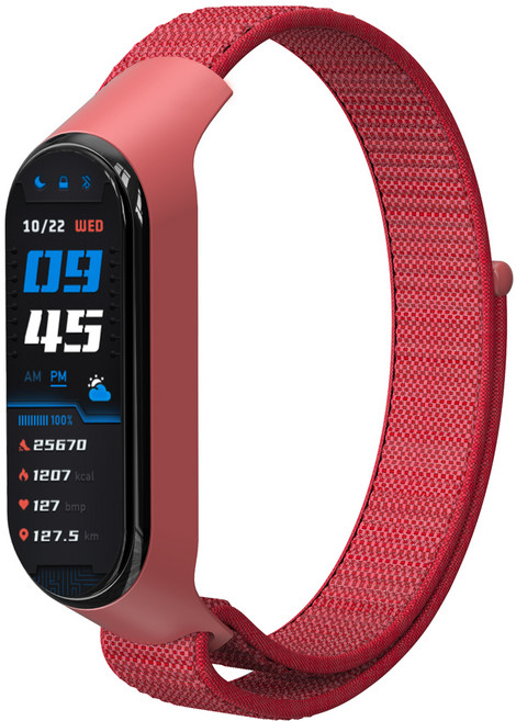 누아트 샤오미 미밴드 5/6/7 스포츠루프 밴드 스트랩, 와인레드