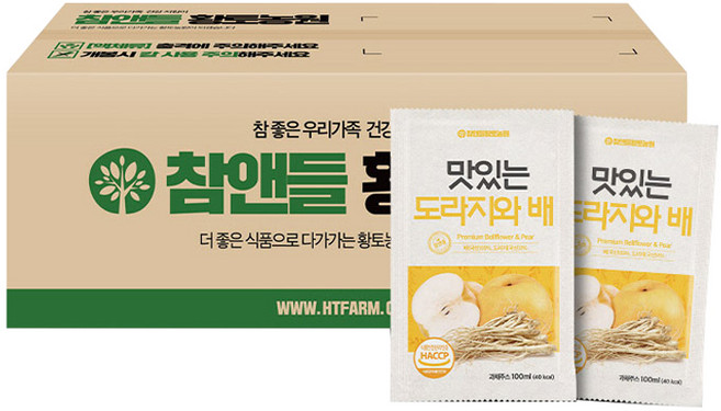 참앤들황토농원 맛있는 도라지와 배, 100ml, 100개