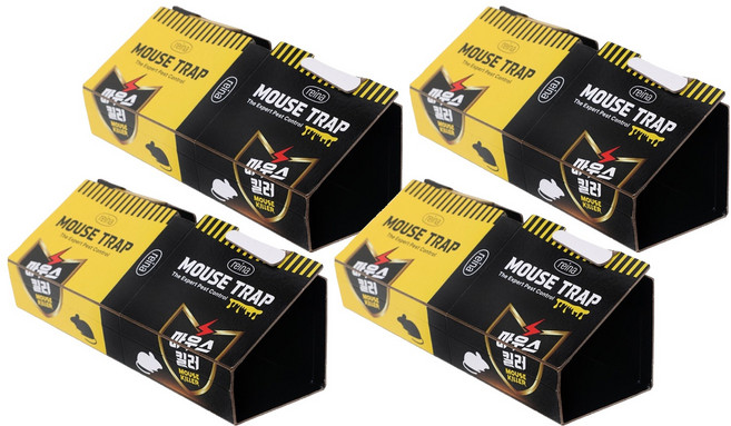 REINA 마우스킬러 간편설치 초강력접착 유인제첨가 편한뒷처리, 4개, 6개입