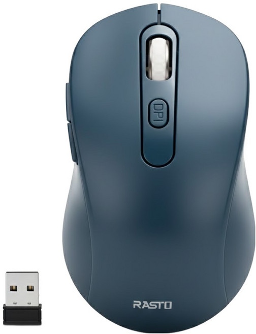 RASTO RM13 六鍵式超靜音無線滑鼠, R-PCA013, 藍色