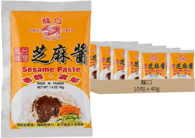 龍口 芝麻醬包, 40g, 10包