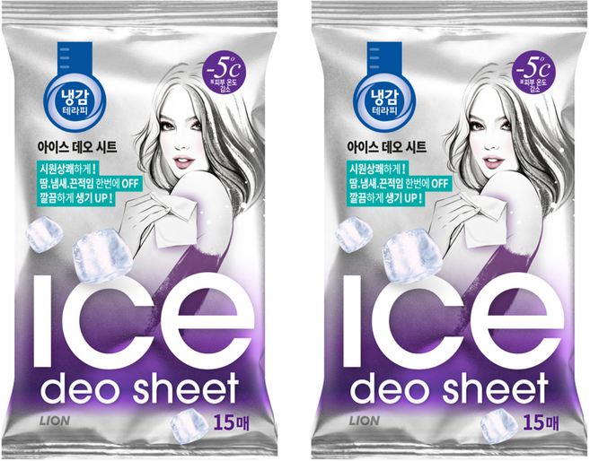 냉감테라피 아이스 데오드란트 시트, 87g, 2개