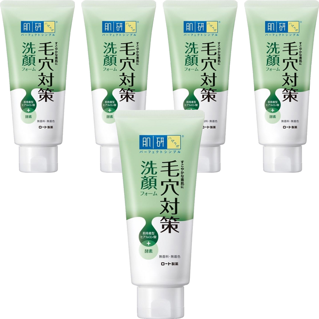 Hadalabo 肌研 毛穴對策洗顏乳 雙重酵素精華 清潔毛孔 保濕, 100g, 5條