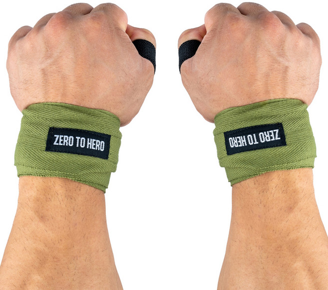 제로투히어로 면 손목보호대 양쪽 세트, 1세트, KHAKI