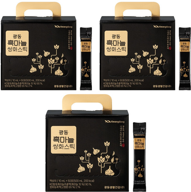 광동 흑마늘 쌍화스틱 50포, 500ml, 3개
