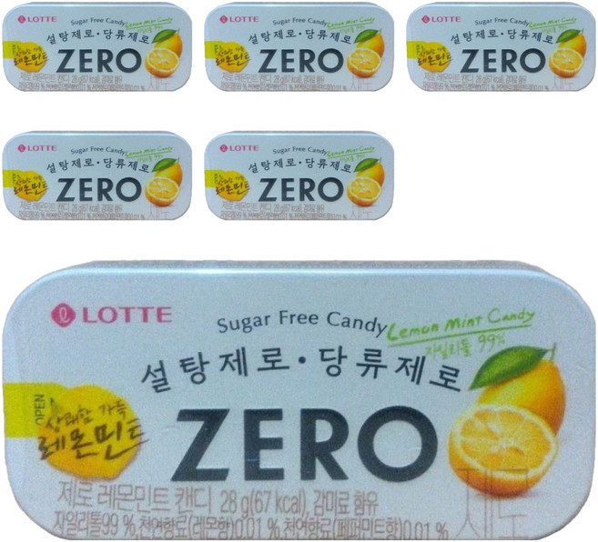 LOTTE 樂天 ZERO 檸檬薄荷糖, 6個, 28g