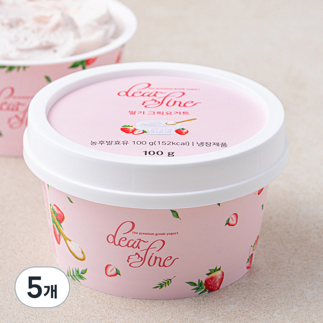 디어파인 딸기 그릭요거트, 100g, 1개입, 5개