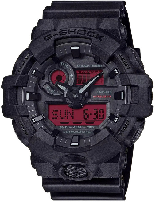 CASIO 卡西歐 G-SHOCK 絕對強悍 經典雙顯手錶 GA-700BBR-1ADR