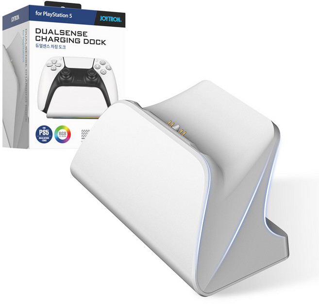 조이트론 PS5 무선 충전 싱글 거치대 듀얼센스 차징도크, JTP5-203, 화이트, 1개
