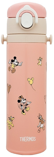 THERMOS 膳魔師 不鏽鋼彈蓋式保冷保溫杯 JOI-501-POP, 1個, 米妮粉橘, 500ml