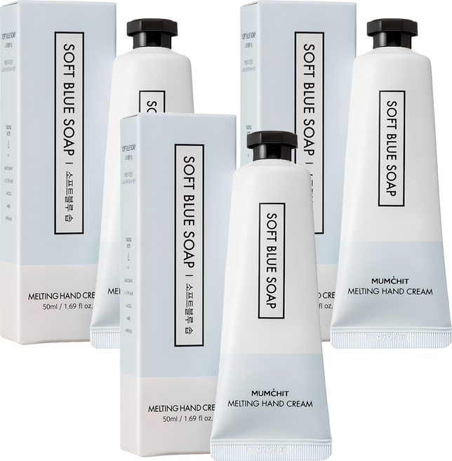 멈칫 멜팅 핸드크림 소프트블루 솝, 50ml, 3개