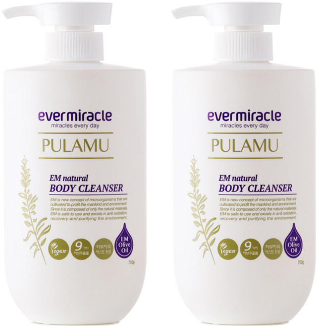 에버미라클 EM 풀라무 내추럴 바디클렌저, 750g, 2개