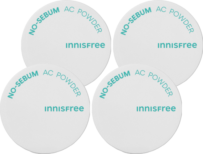 INNISFREE 台灣公司貨 無油無慮繽紛蜜粉2號 5g, 綠色, 4個