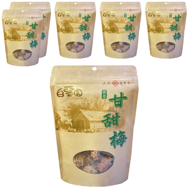 白堊園 茶香甘甜梅, 120g, 6包