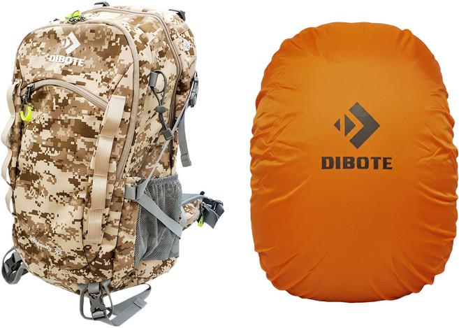 DIBOTE 迪伯特 極輕 專業登山休閒背包 附贈防水套 + 背架, 迷彩色
