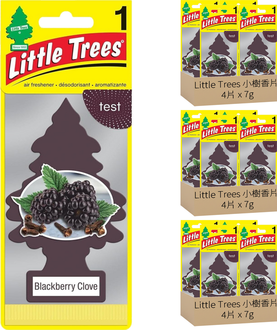 Little Trees 小樹香片 香氛卡, 黑莓丁香, 7g, 12片