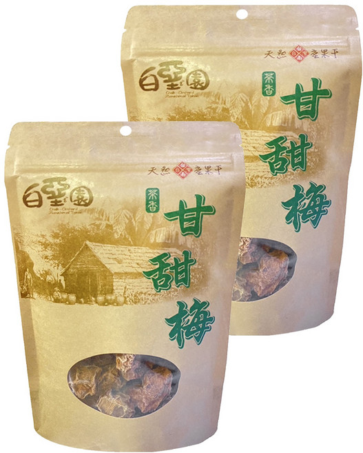 白堊園 茶香甘甜梅, 120g, 2包