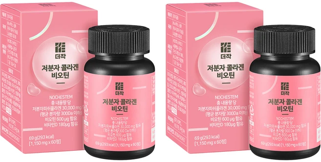 더작 저분자 콜라겐 비오틴, 60정, 2개 - 쿠팡