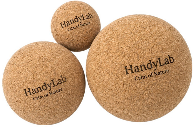 Handy Lab 高密度軟木按摩球 5cm + 6cm + 7cm 套組
