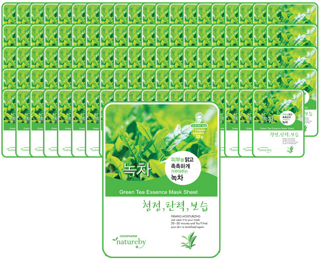 네이처바이 에센스 마스크팩 녹차 23g, 1개입, 90개