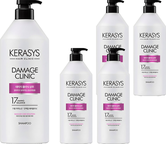 케라시스 데미지 클리닉 손상케어 단백질 샴푸 플로럴파우더향, 980ml, 5개
