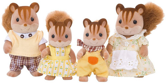EPOCH Sylvanian Families 森林家族 紅松鼠家庭組 6~7cm 4歲以上, 1盒