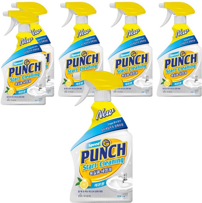 스피드 펀치 욕실용 세정제, 6개, 800ml