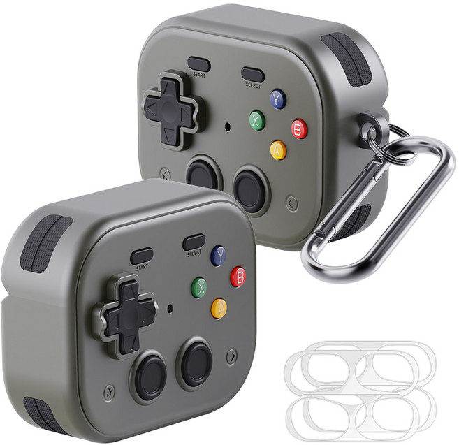 칸탐 에어팟 레트로 케이스 + 철가루 방지 스티커 2p, 에어팟 프로3, 그레이, 1개